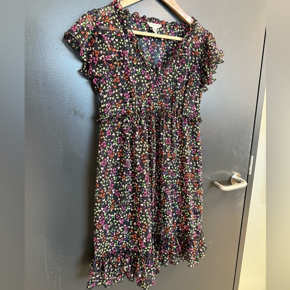 Ted Baker M (2) sheer baby doll drawstring heart pattern Floral EUC ruffles! - Picture 14 of 15